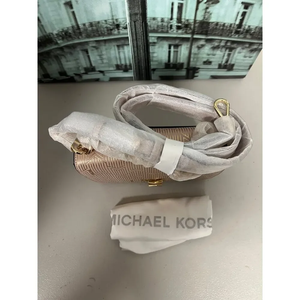 Michael Kors 30H8MOXL7M Mott Large Metallic Deco Leather Crossbody Bag - Picture 7 of 8